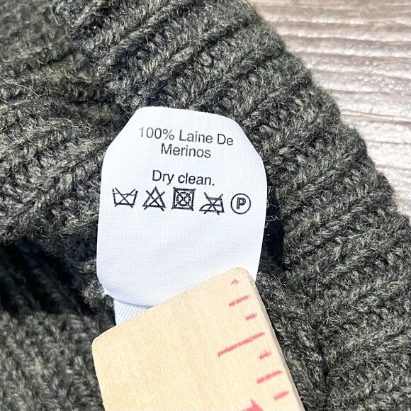 Madewell Sweater Womens Size Small Olive Merino Wool Ribbed Casual Stretch Top - Picture 8 of 14